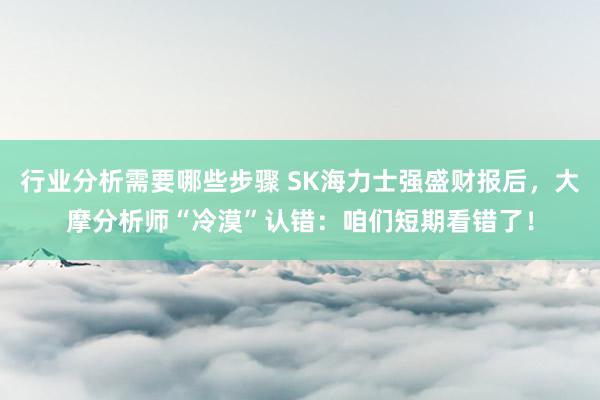 行业分析需要哪些步骤 SK海力士强盛财报后，大摩分析师“冷漠”认错：咱们短期看错了！