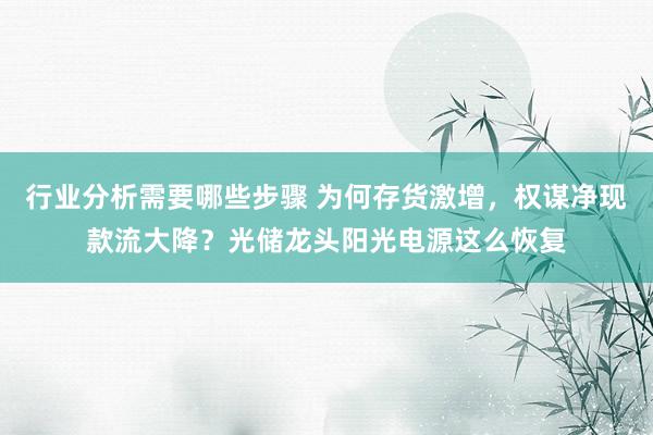 行业分析需要哪些步骤 为何存货激增，权谋净现款流大降？光储龙头阳光电源这么恢复