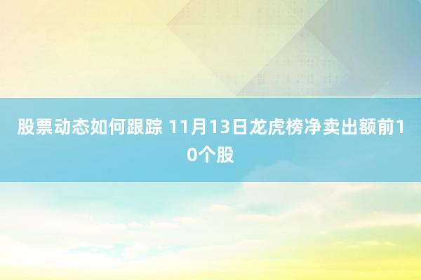 股票动态如何跟踪 11月13日龙虎榜净卖出额前10个股