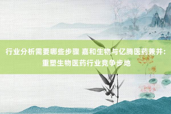 行业分析需要哪些步骤 嘉和生物与亿腾医药兼并: 重塑生物医药行业竞争步地