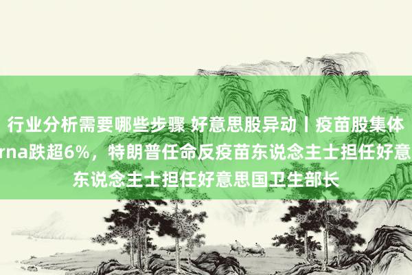 行业分析需要哪些步骤 好意思股异动丨疫苗股集体下挫，Moderna跌超6%，特朗普任命反疫苗东说念主士担任好意思国卫生部长