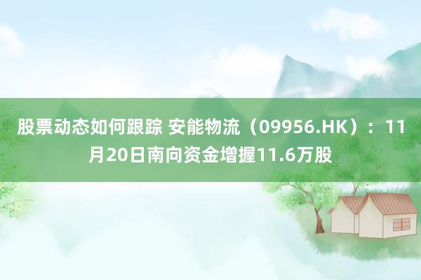 股票动态如何跟踪 安能物流（09956.HK）：11月20日南向资金增握11.6万股