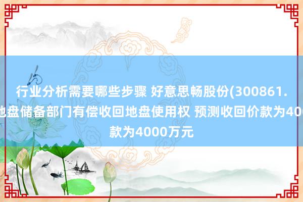 行业分析需要哪些步骤 好意思畅股份(300861.SZ)：地盘储备部门有偿收回地盘使用权 预测收回价款为4000万元