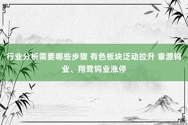 行业分析需要哪些步骤 有色板块泛动拉升 章源钨业、翔鹭钨业涨停