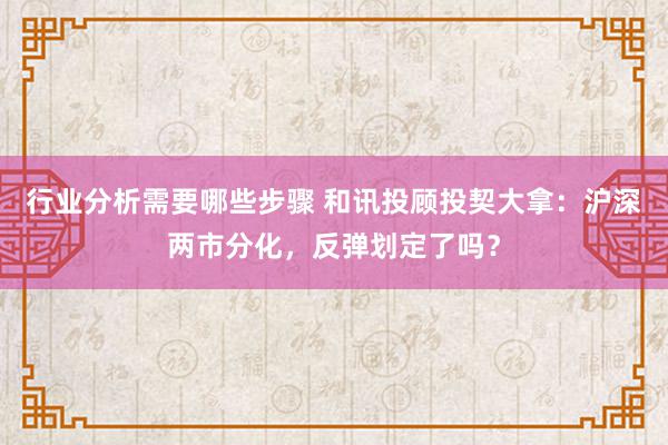 行业分析需要哪些步骤 和讯投顾投契大拿：沪深两市分化，反弹划定了吗？