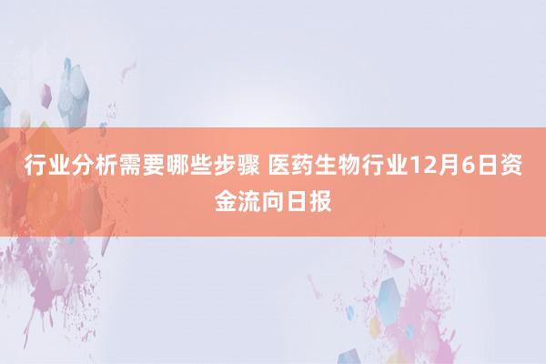 行业分析需要哪些步骤 医药生物行业12月6日资金流向日报