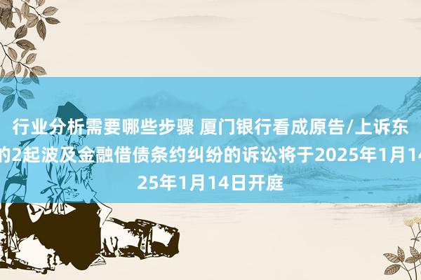 行业分析需要哪些步骤 厦门银行看成原告/上诉东说念主的2起波及金融借债条约纠纷的诉讼将于2025年1月14日开庭