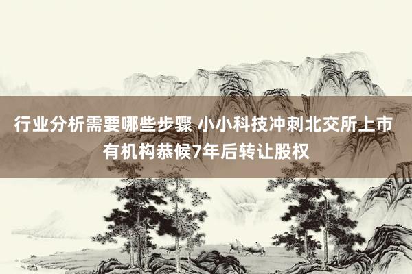 行业分析需要哪些步骤 小小科技冲刺北交所上市 有机构恭候7年后转让股权