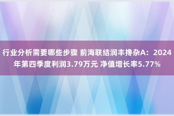 行业分析需要哪些步骤 前海联结润丰搀杂A：2024年第四季度利润3.79万元 净值增长率5.77%