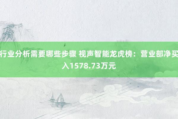 行业分析需要哪些步骤 视声智能龙虎榜：营业部净买入1578.73万元