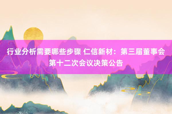 行业分析需要哪些步骤 仁信新材：第三届董事会第十二次会议决策公告