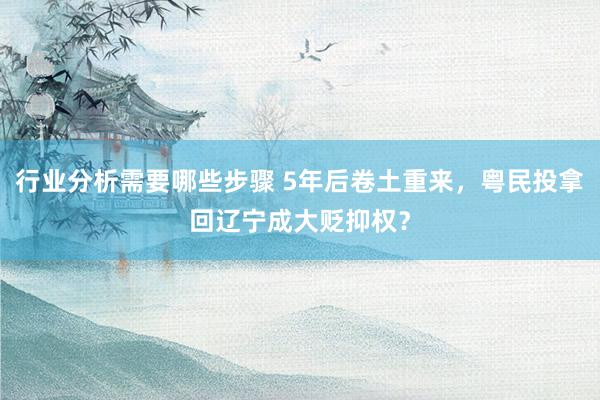 行业分析需要哪些步骤 5年后卷土重来，粤民投拿回辽宁成大贬抑权？