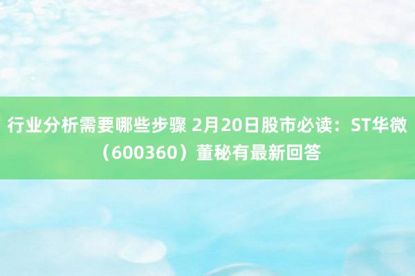 行业分析需要哪些步骤 2月20日股市必读：ST华微（600360）董秘有最新回答