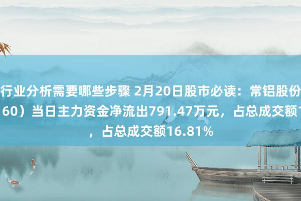 行业分析需要哪些步骤 2月20日股市必读：常铝股份（002160）当日主力资金净流出791.47万元，占总成交额16.81%