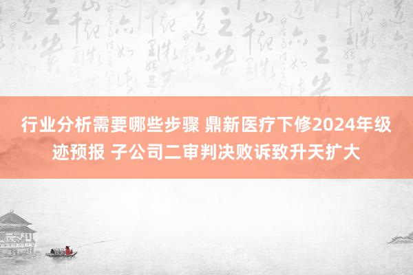 行业分析需要哪些步骤 鼎新医疗下修2024年级迹预报 子公司二审判决败诉致升天扩大