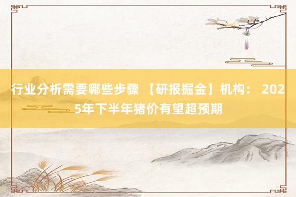 行业分析需要哪些步骤 【研报掘金】机构： 2025年下半年猪价有望超预期